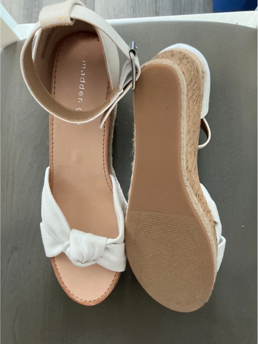 Womans Size 10 Madden Girl Colette White Platform Wedge Sandal